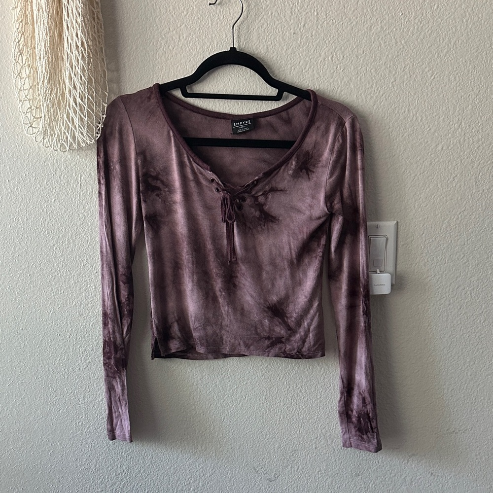 Purple Tie-Dye Women's Long Sleeve Top